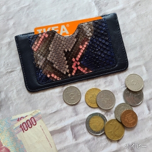 モザイクパイソンのフラットなカード&コインケース　moneta（モネタ）